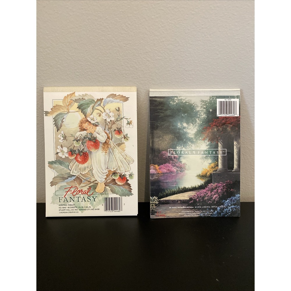 (lot Of 2) Floral Fantasy Letter Writing Tablet‎ Stationery Stuart Hall Fairy